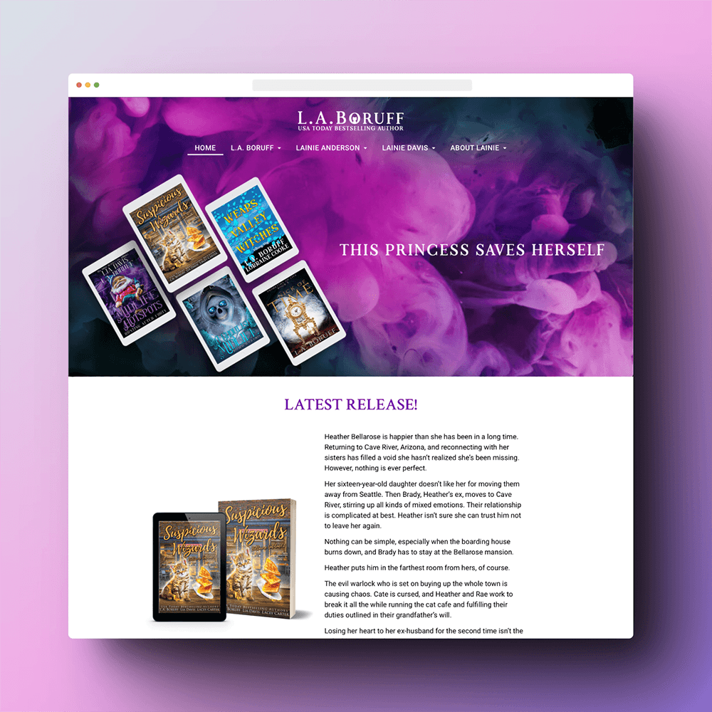 Author website design - LA Boruff